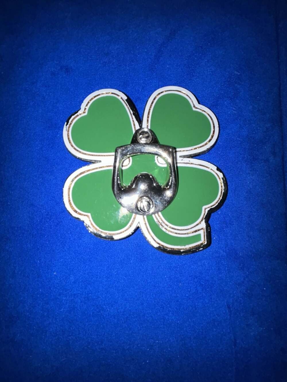 Four-Leaf Clover Shamrock Belt Buckle with Built-in Bottle Opener